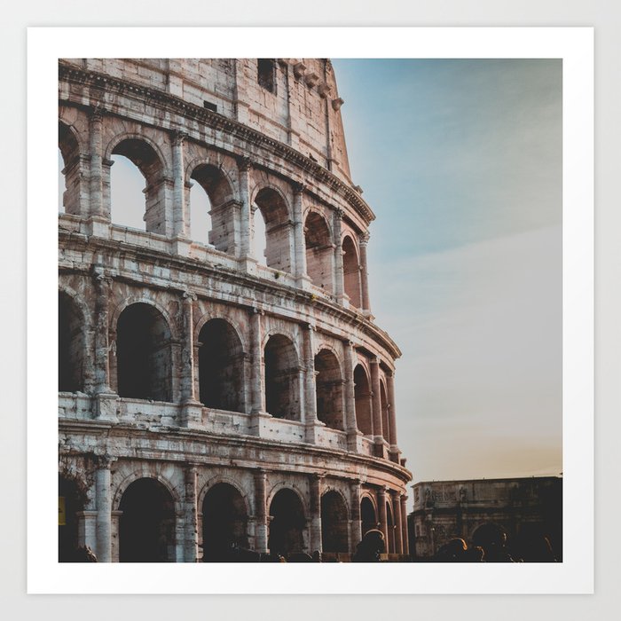 Italy Photography - The Colosseum In The Sunset Art Print