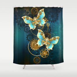 Two mechanical butterflies Shower Curtain