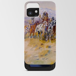 Intercepted Wagon Train, 1898 by Charles Marion Russell iPhone Card Case