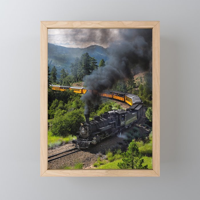 Steam Train, Durango & Silverton Railroad, Colorado Framed Mini Art Print