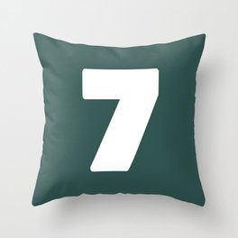 7 (White & Dark Green Number) Throw Pillow