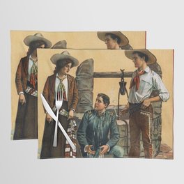 Arizona America Poster Vintage Retro Far West Cow Boys Water Well Placemat