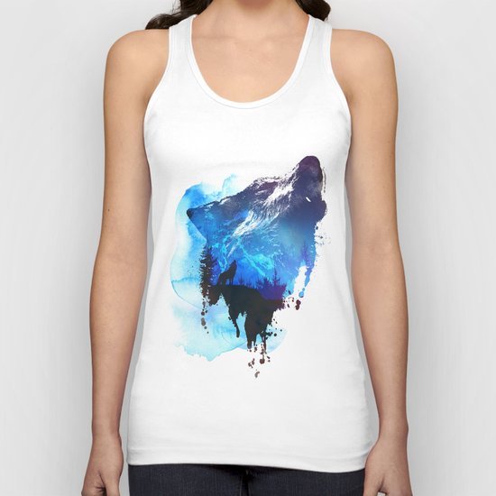 Alone as a wolf Unisex Tank Top