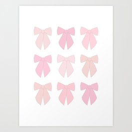 Pink Bows Preppy Coquette Art Print