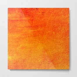 Orange Sunset Textured Acrylic Painting Metal Print | Sunsetyellow, Minimalist, Vibrant, Classic, Bold, Patterntextured, Maximalist, Acrylicpainting, Homedecor, Orangetangerine 