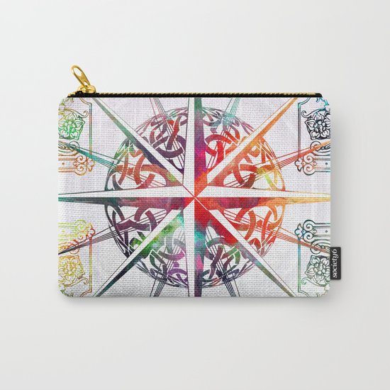 Travellers Spirit Colourful Celtic Compass Design Carry-All Pouch
