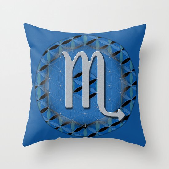 Flower of Life SCORPIO Astrology Design Throw Pillow