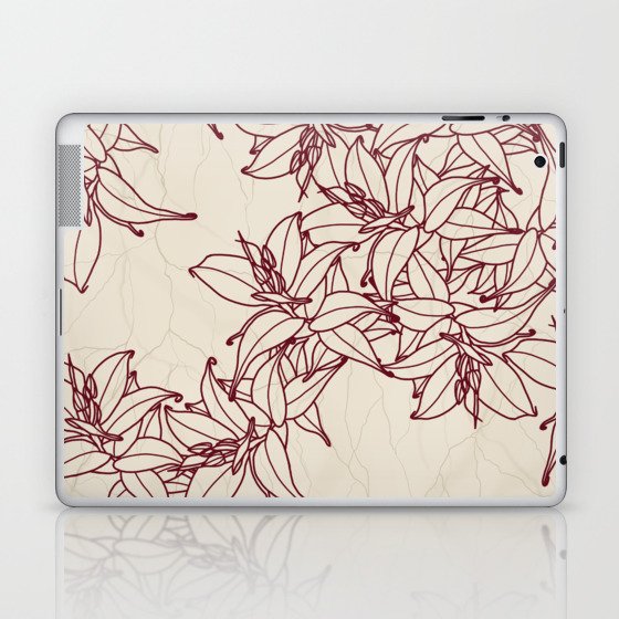 Tiger Lily in Marbled Neutral Colours Laptop & iPad Skin
