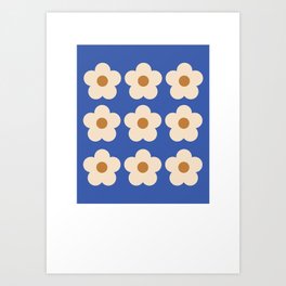 blue flower pattern Art Print