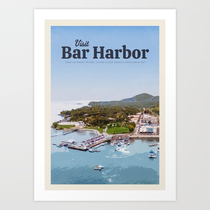 Visit Bar Harbor Art Print