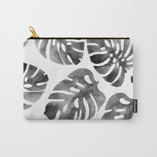 Monstera Black Carry-All Pouch