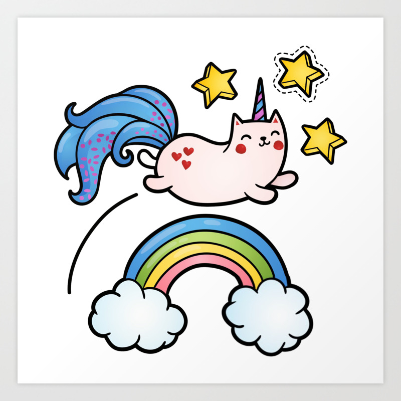 Cat Unicorn Art Print By Salomemika Society6