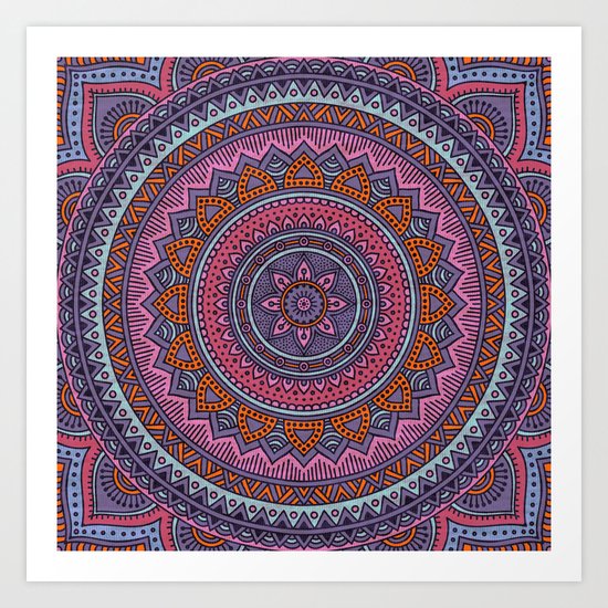 Hippie mandala 54 Art Print