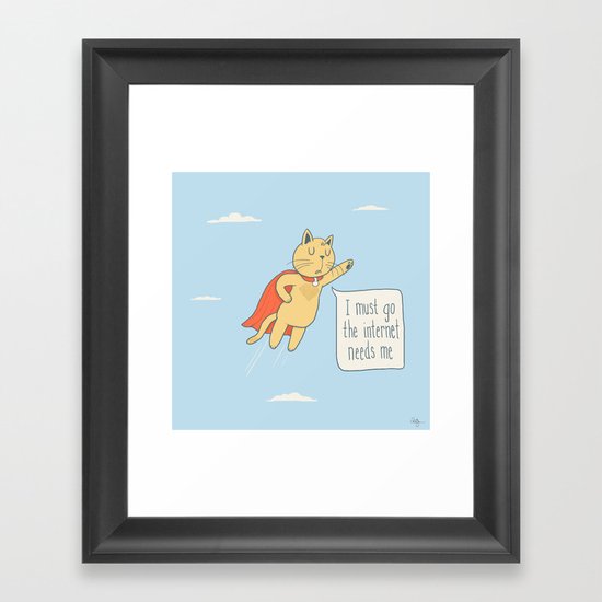 Internet Cat Framed Art Print