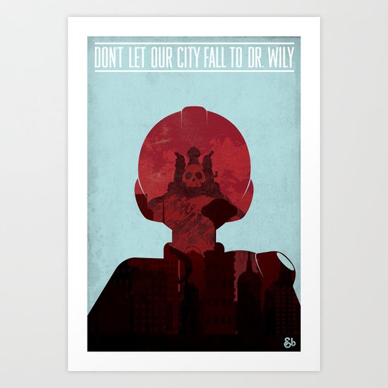 Megaman Propaganda Art Print
