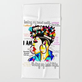 ARTFIRMATION COLLECTION- LIVING MY BEST LIFE Beach Towel