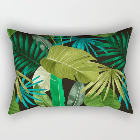 Tropical Leaf Pattern Rectangular Pillow