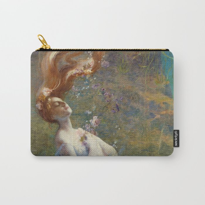 Ophelia madly in love (drowning) from William Shakespeare's Hamlet portrait woman under water painting Carry-All Pouch