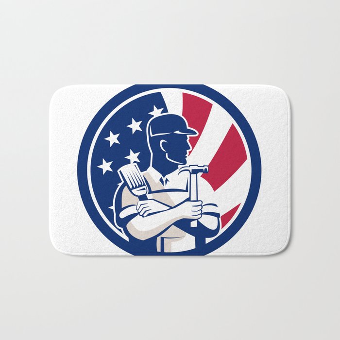 American DIY Expert USA Flag Icon Bath Mat
