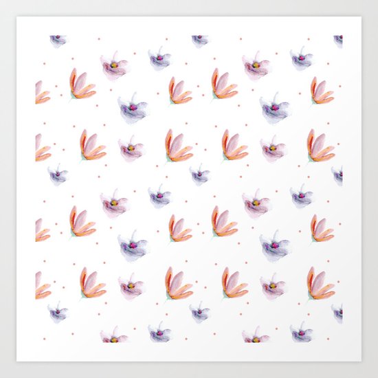Delicate Floral Pattern 05 Art Print
