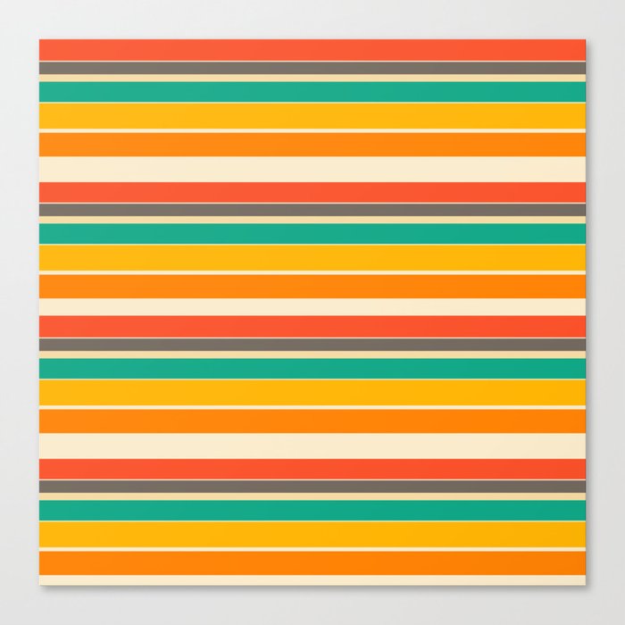 Retro 70S Stripes 1 Canvas Print