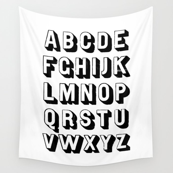 Alphabet Black And White Wall Decor Poster Home Decor Nursery Art