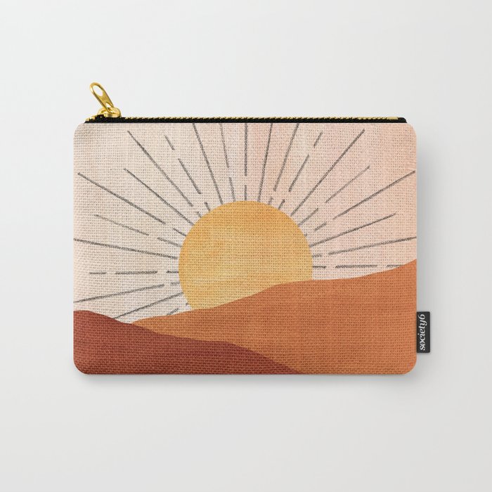 Abstract terracotta landscape, sun and desert, sunrise #1 Carry-All Pouch