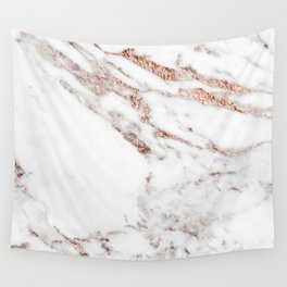 Rose gold foil marble Wall Tapestry