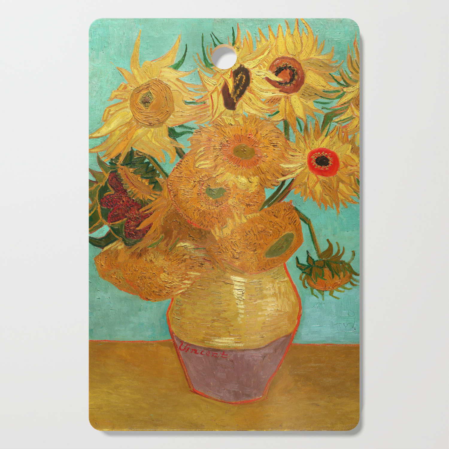 Vincent Van Gogh Twelve Sunflowers In A Vase Cutting Board By