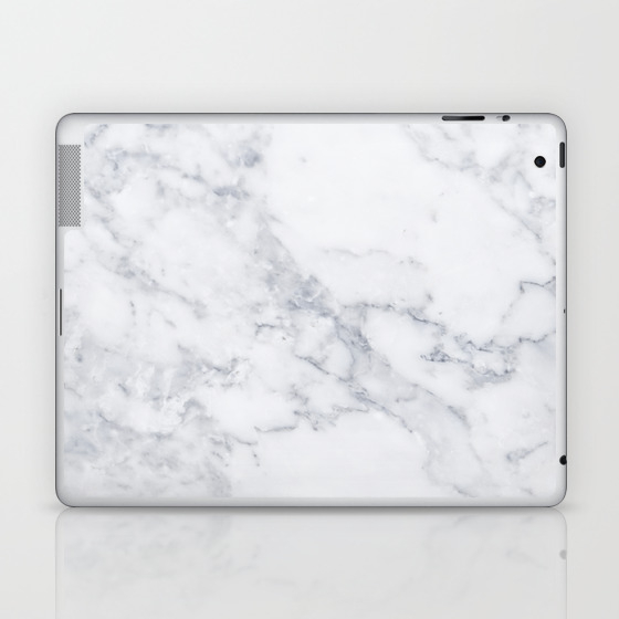 White Marble Laptop Ipad Skin By Huntleigh Society6