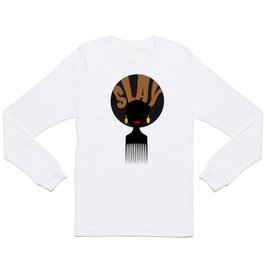 Afro Slay Black Woman | Black Girl Magic | Black Girls Rock T-Shirt Long Sleeve T-shirt