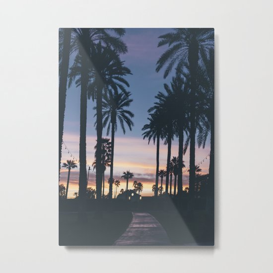 Sunset in the City (Hawaii Tropical Palm Trees) Metal Print