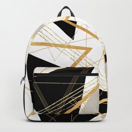 Black and Gold Geometric Backpack