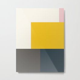 Modern Vintage Minimal Inspired Geometric Colorfield Art Print Metal Print