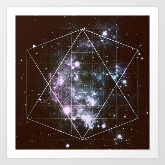 Galaxy Sacred Geometry dark Art Print
