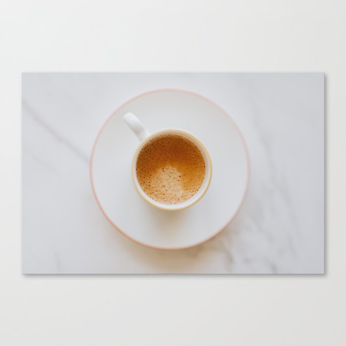 Elegant Latte, White Marble  Canvas Print