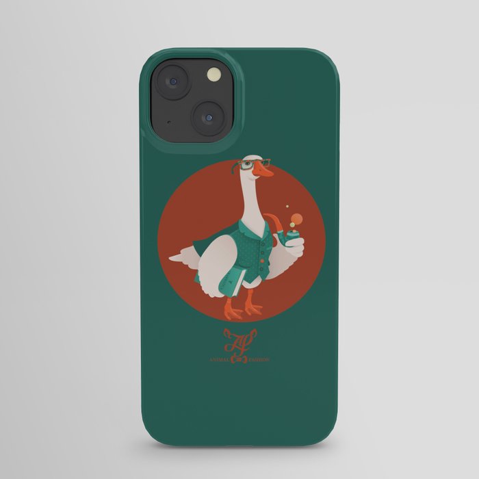 Animal Fashion: G is for Gorgeous Goose in Gilet and Glasses iPhone Case