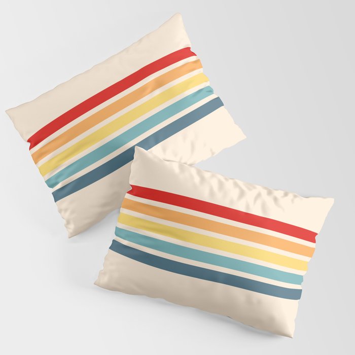 Takaakira - Classic Rainbow Retro Stripes Pillow Sham