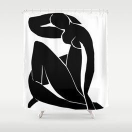 Matisse - Nude - Black Shower Curtain