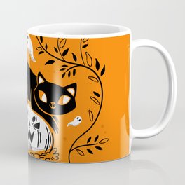 Spooky Cat - Mid Century Vintage Orange Mug