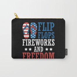 Flip Flops Fireworks and Freedom 4th of July Independence Day Carry-All Pouch | Graphicdesign, Americanblack, Patrioticamerican, 4Thofjulyparty, Americanflag, Nativeamerican, Cultureamerican, Americanfreedom, Lovefireworks, Usaindependence 