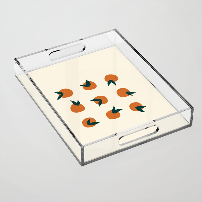 Abstract Orange Illustration Acrylic Tray