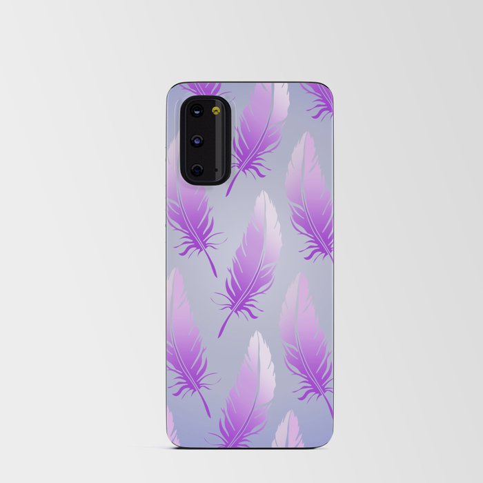 Delicate Feathers (violet on blue) Android Card Case