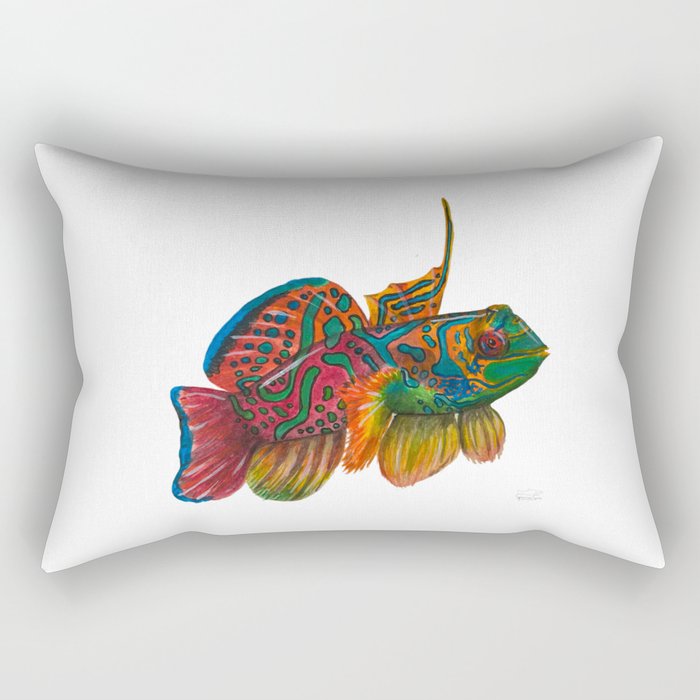Mandarin Dragonet - Synchiropus splendidus Rectangular Pillow