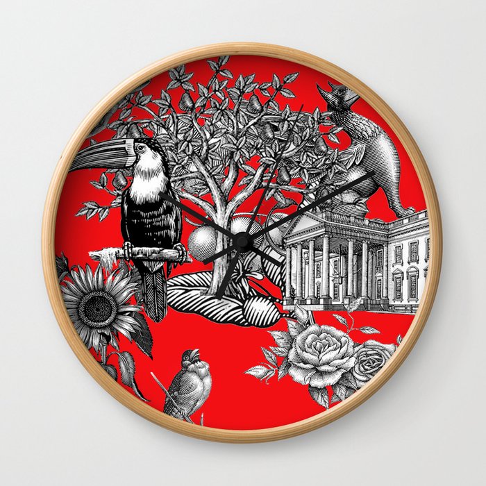 Collage rouge 5 Wall Clock