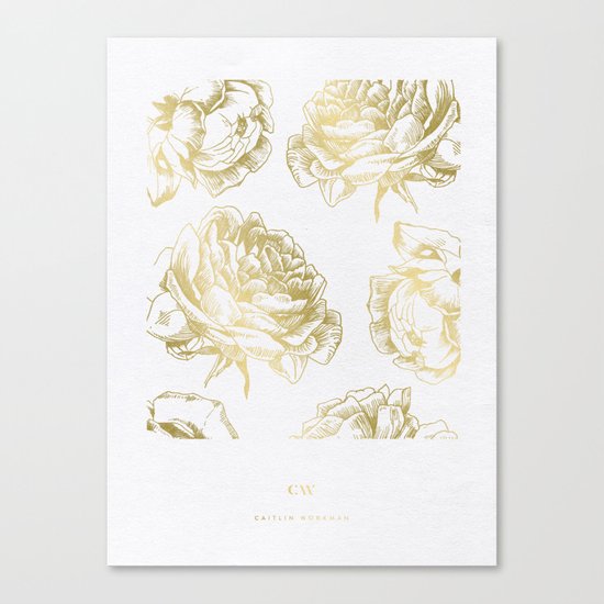 Gold Roses Canvas Print