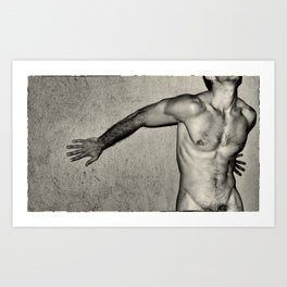 "Male Nude Against Wall" Art Print