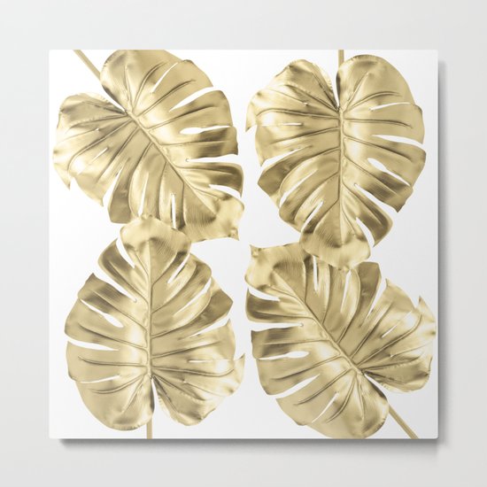 Monstera Gold Metal Print