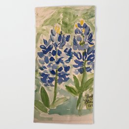 Jeanette's Texas Bluebonnets Beach Towel