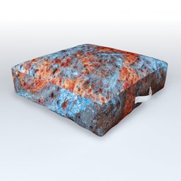 Sky Blue and Rusty Red  Outdoor Floor Cushion